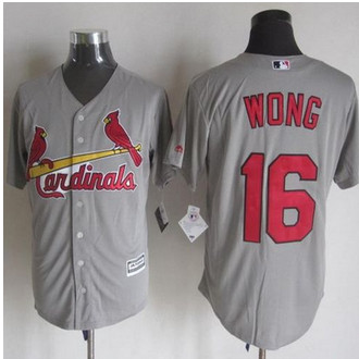 St. Louis Cardinals #16 Kolten Wong Grey New Cool Base Stitched Baseball Jersey