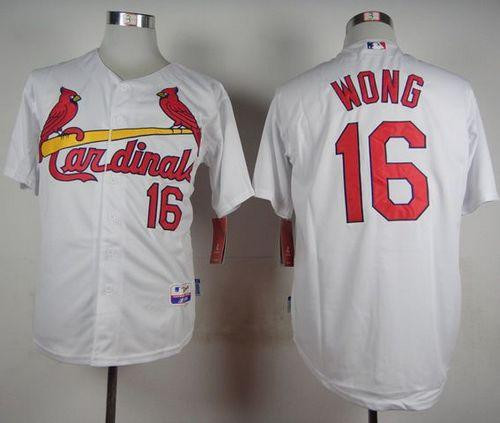 St. Louis Cardinals #16 Kolten Wong White Cool Base Stitched Baseball Jersey