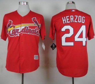 St. Louis Cardinals #24 Whitey Herzog Red Cool Base Stitched Baseball Jersey