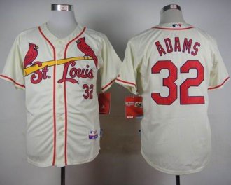 St. Louis Cardinals #32 Matt Adams Cream Cool Base Stitched Baseball Jersey