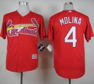 St. Louis Cardinals #4 Yadier Molina Red Cool Base Stitched Baseball Jersey