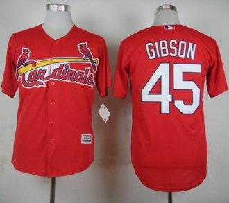 St. Louis Cardinals #45 Bob Gibson Red Cool Base Stitched Baseball Jersey