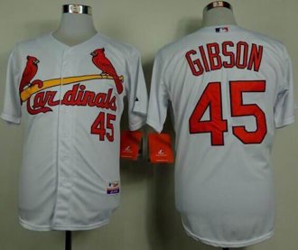 St. Louis Cardinals #45 Bob Gibson White Cool Base Baseball Jersey