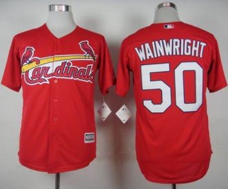 St. Louis Cardinals #50 Adam Wainwright Red Cool Base Stitched Baseball Jersey