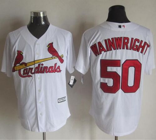 St. Louis Cardinals #50 Adam Wainwright White New Cool Base Stitched Baseball jersey