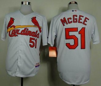 St. Louis Cardinals #51 Willie McGee White Cool Base Baseball Jersey