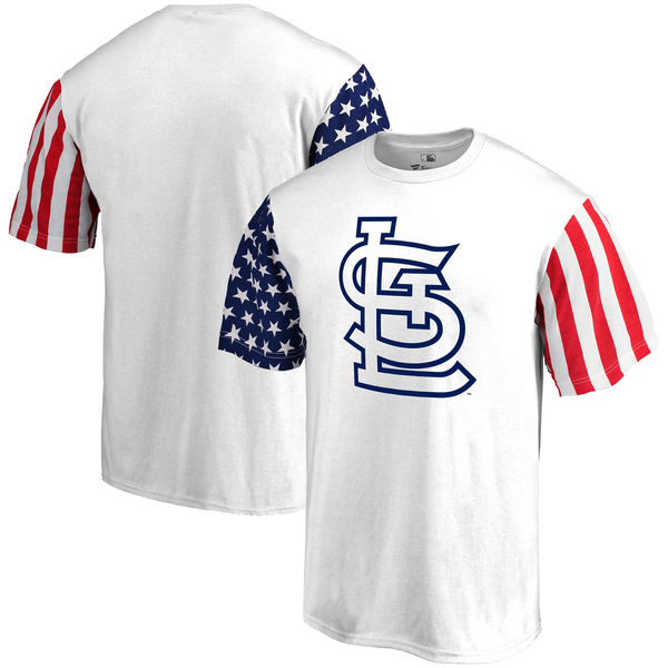 St. Louis Cardinals Fanatics Branded Stars & Stripes T-Shirt White St. Louis Cardinals Fanatics Branded Stars & Stripes T-Shirt White