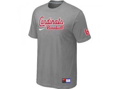 St. Louis Cardinals L.Grey NEW Short Sleeve Practice T-Shirt St. Louis Cardinals L.Grey NEW Short Sleeve Practice T-Shirt