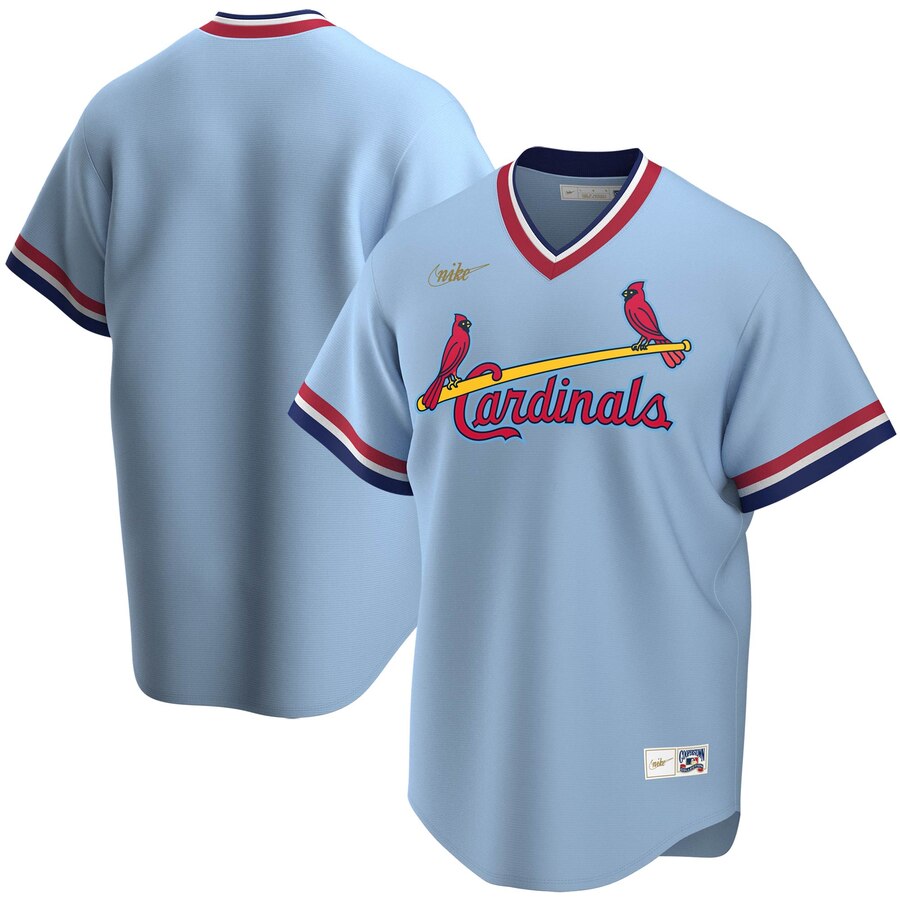 St. Louis Cardinals Nike Road Cooperstown Collection Team MLB Jersey Light Blue St. Louis Cardinals Nike Road Cooperstown Collection Team MLB Jersey Light Blue