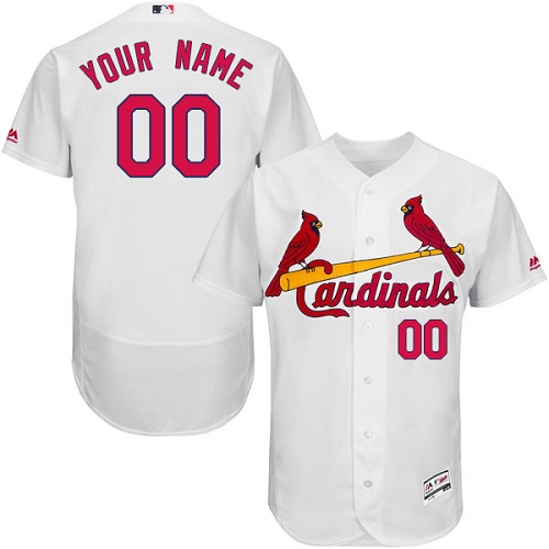 St. Louis Cardinals White Men's Customized Flexbase Jersey St. Louis Cardinals White Men's Customized Flexbase Jersey