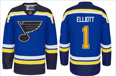 St.Louis Blues #1 Brian Elliott Light Blue Home Stitched NHL Jersey