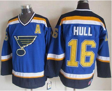 St Louis Blues #16 Brett Hull Light Blue CCM Throwback Stitched NHL Jersey