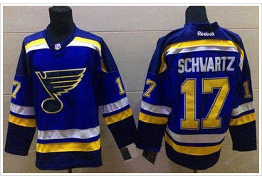 St Louis Blues #17 Jaden Schwartz Light Blue Home Stitched NHL Jersey