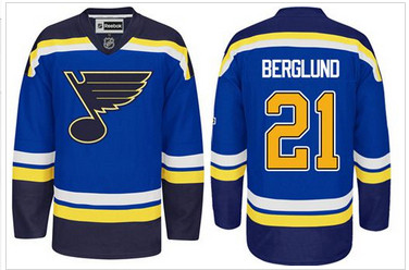 St.Louis Blues #21 Patrik Berglund Light Blue Home Stitched NHL Jersey