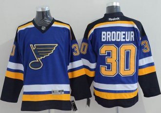 St Louis Blues #30 Martin Brodeur Light Blue Home Stitched NHL Jersey