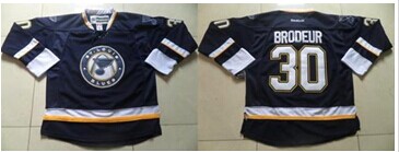 St.Louis Blues #30 Martin Brodeur Navy Blue Third Stitched NHL Jersey