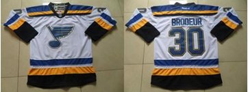 St.Louis Blues #30 Martin Brodeur White Stitched NHL Jersey