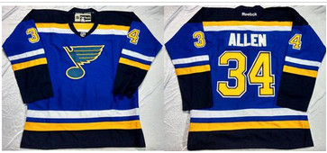 St.Louis Blues #34 Jake Allen Light Blue Home Stitched NHL Jersey