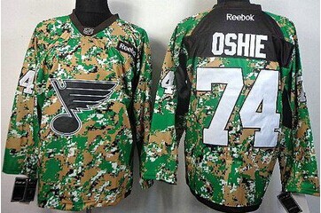 St.Louis Blues #74 T.J Oshie Camo Veterans Day Practice NHL Jersey