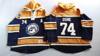 St.Louis Blues #74 T.J Oshie Navy Blue Gold Sawyer Hooded Sweatshirt Stitched NHL Jersey St.Louis Blues #74 T.J Oshie Navy Blue Gold Sawyer Hooded Sweatshirt Stitched NHL Jersey