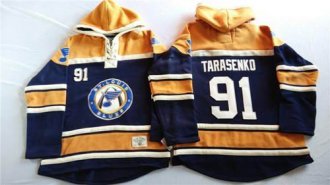 St.Louis Blues #91 Vladimir Tarasenko Navy Blue Gold Sawyer Hooded Sweatshirt Stitched NHL Jersey