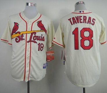 St.Louis Cardinals #18 Oscar Taveras Cream Cool Base Stitched Baseball Jersey