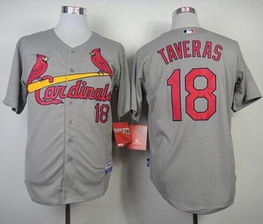 St.Louis Cardinals #18 Oscar Taveras Grey Cool Base Stitched Baseball Jersey