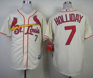 St.Louis Cardinals #7 Matt Holliday Cream Cool Base Stitched Baseball Jerseys