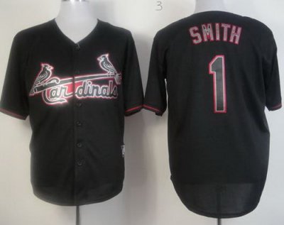 St.Louis Cardinals 1 Ozzie Smith Black Fashion MLB Jerseys