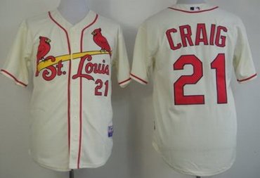 St.Louis Cardinals 21 Allen Craig Cream MLB Jerseys