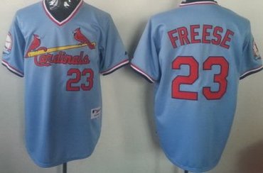St.Louis Cardinals 23 David Freese Blue Throwback Jerseys