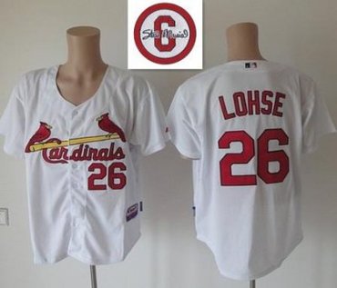 St.Louis Cardinals 26 Kyle Lohse White Cool Base MLB Jersey 6# Patch