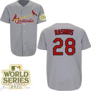 St.Louis Cardinals 28 Colby Rasmus Grey 2011 World Series Fall Classic MLB Jerseys