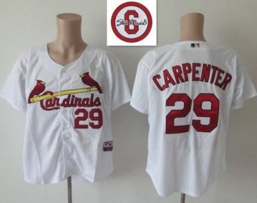 St.Louis Cardinals 29 Chris Carpenter White Cool Base MLB Jersey 6# Patch