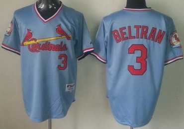 St.Louis Cardinals 3 Carlos Beltran Blue MLB Jerseys