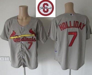 St.Louis Cardinals 7 Matt Holliday Grey Cool Base MLB Jersey 6# Patch