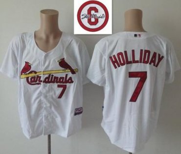St.Louis Cardinals 7 Matt Holliday White Cool Base MLB Jersey 6# Patch