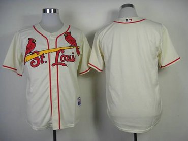 St.Louis Cardinals Blank Cream Cool Base Baseball Jersey