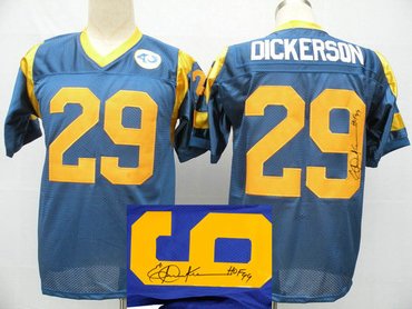 St.Louis Rams 29# Eric Dickerson Blue Throwback Jersey(Signed Elite) St.Louis Rams 29# Eric Dickerson Blue Throwback Jersey(Signed Elite)