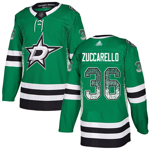 Stars #36 Mats Zuccarello Green Home Authentic Drift Fashion Stitched Hockey Jersey