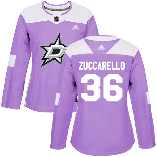Stars #36 Mats Zuccarello Purple Authentic Fights Cancer Women's Stitched Hockey Jersey Stars #36 Mats Zuccarello Purple Authentic Fights Cancer Women's Stitched Hockey Jersey