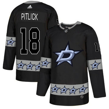 Stars 18 Tyler Pitlick Black Team Logos Fashion Adidas Jersey