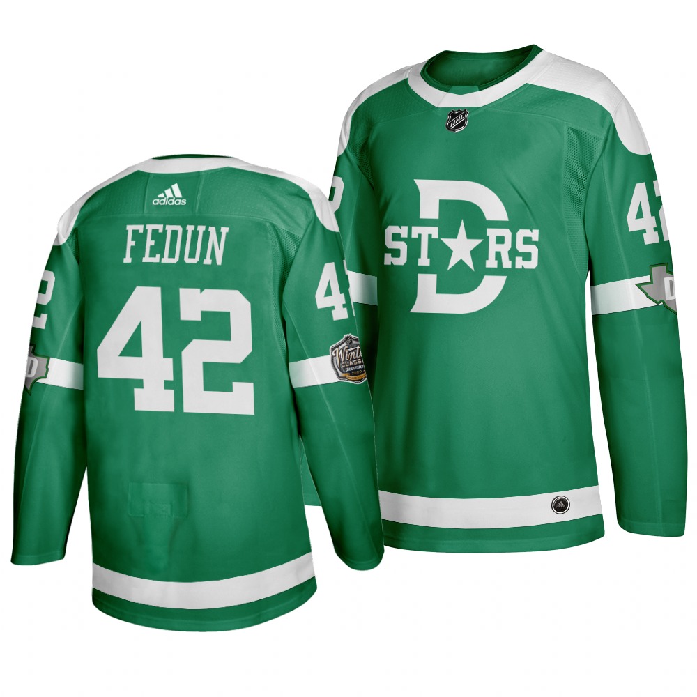 Stars 42 Taylor Fedun Green 2020 Winter Classic Adidas Jersey Stars 42 Taylor Fedun Green 2020 Winter Classic Adidas Jersey