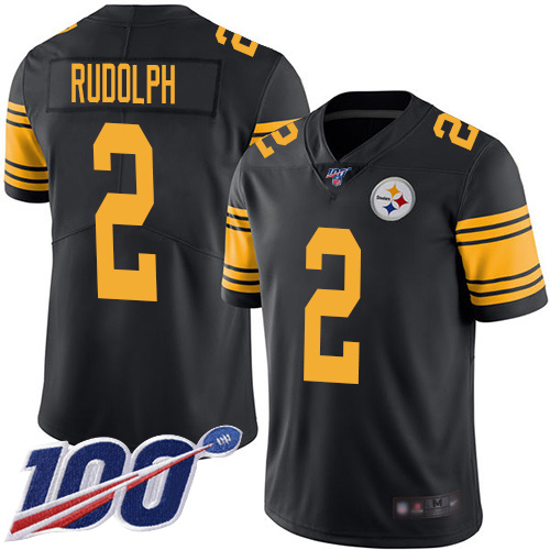 Steelers #2 Mason Rudolph Black Men's Stitched Football Limited Rush 100th Season Jersey Steelers #2 Mason Rudolph Black Men's Stitched Football Limited Rush 100th Season Jersey