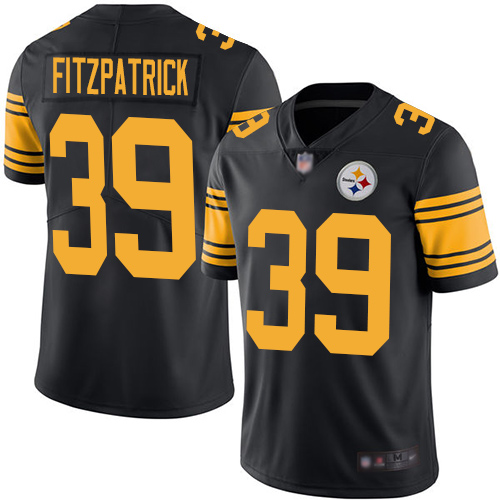 Steelers #39 Minkah Fitzpatrick Black Men's Stitched Football Limited Rush Jersey Steelers #39 Minkah Fitzpatrick Black Men's Stitched Football Limited Rush Jersey