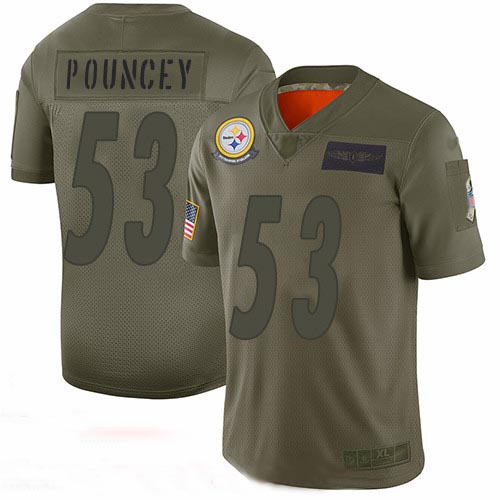 Steelers #53 Maurkice Pouncey Camo Youth Stitched Football Limited 2019 Salute to Service Jersey Steelers #53 Maurkice Pouncey Camo Youth Stitched Football Limited 2019 Salute to Service Jersey