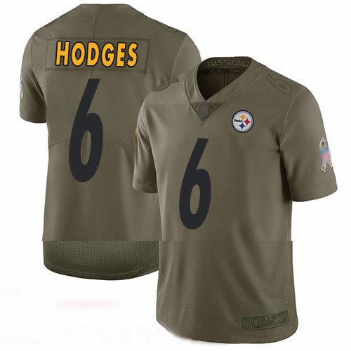 Steelers #6 Devlin Hodges Olive Men's Stitched Football Limited 2017 Salute To Service Jersey