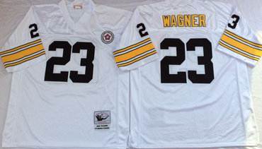 Steelers 23 Mike Wagner White Throwback Jersey Steelers 23 Mike Wagner White Throwback Jersey