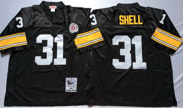 Steelers 31 Donnie Shell Black Throwback Jersey
