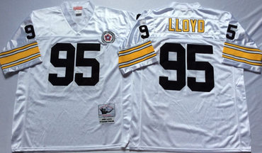 Steelers 95 Greg Lloyd White Throwback Jersey Steelers 95 Greg Lloyd White Throwback Jersey